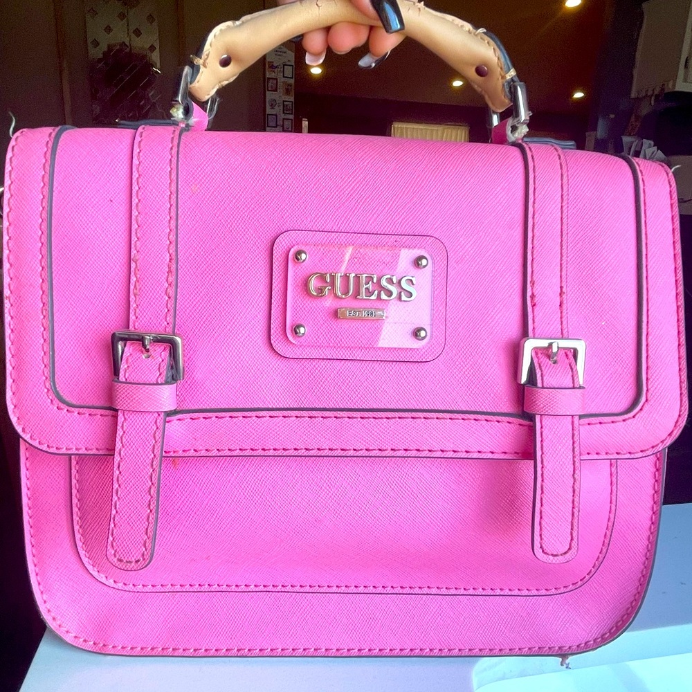 Guess Est.1981 Pink bag with detachable pink satchel